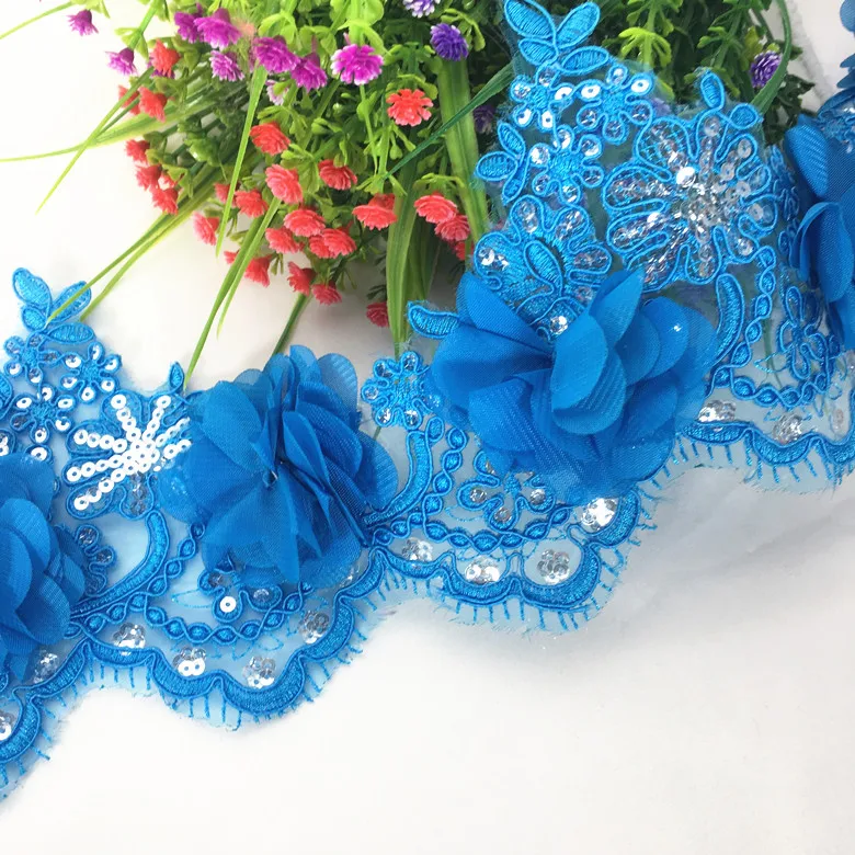 1Yard 13.5cm wide 3D blue lace car bone beaded sequins embroidered lace dress wedding headdress lace ribbon SC045
1Yard 13.5cm wide 3D blue lace car bone beaded sequins embroidered lace dress wedding headdress lace ribbon SC045