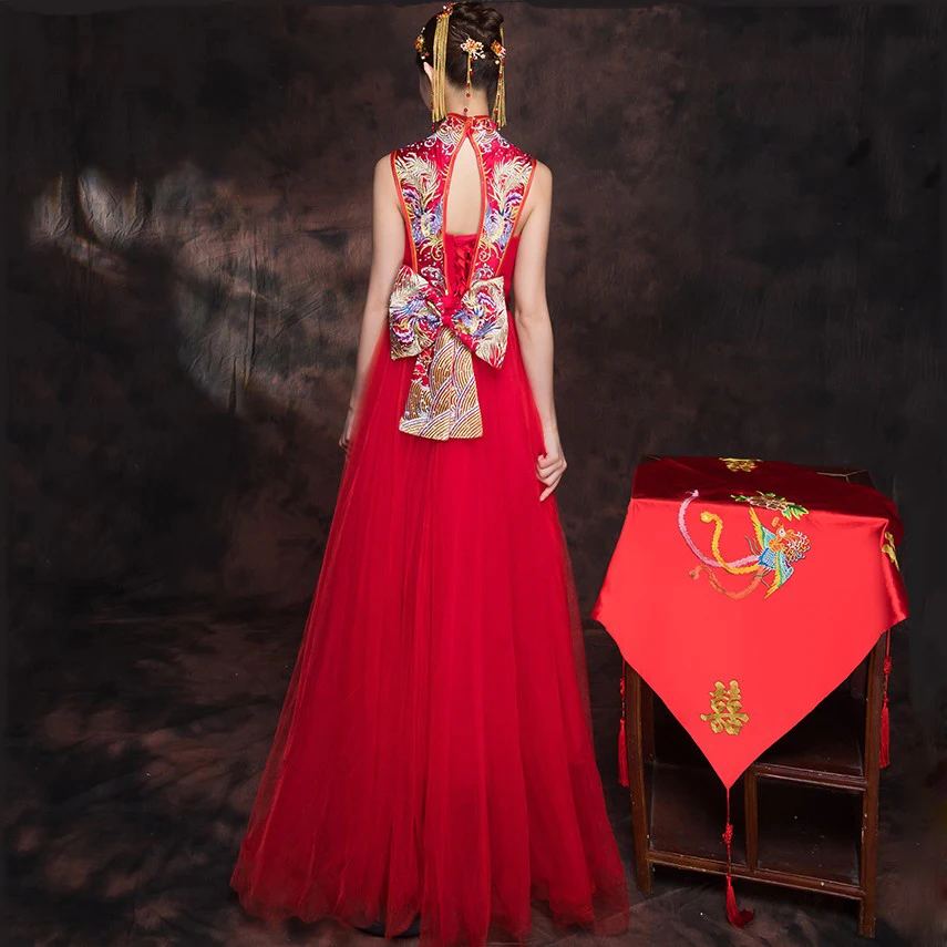 Classic Bride Wedding Evening Party Dress Vintage Red Chinese Style Cheongsam Mandarin Collar Summer Qipao Sexy Vestidos
Classic Bride Wedding Evening Party Dress Vintage Red Chinese Style Cheongsam Mandarin Collar Summer Qipao Sexy Vestidos