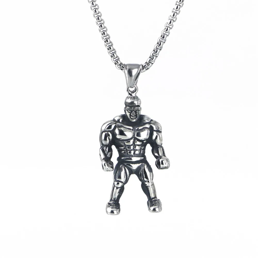 Muscle Men Stainless Steel Pendant Chain Silver Color Cool Gifts New Gym Fitness Jewelry Necklaces
Muscle Men Stainless Steel Pendant Chain Silver Color Cool Gifts New Gym Fitness Jewelry Necklaces