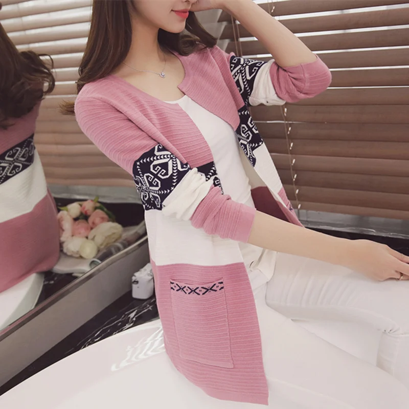 2016 Spring Autumn Women Medium long Cardigan Sweater Coat Ladies Tops Cashmere Sweater Fashion Knitting Multicolor Sweater
2016 Spring Autumn Women Medium long Cardigan Sweater Coat Ladies Tops Cashmere Sweater Fashion Knitting Multicolor Sweater