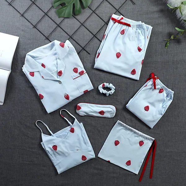 Night Suit Pijama Sexy Nightwear Pyjama Femme Women Cotton Pajama Set 7 Pcs Sleepwear Spring Summer 2019 Home Clothes Fdfklak
Night Suit Pijama Sexy Nightwear Pyjama Femme Women Cotton Pajama Set 7 Pcs Sleepwear Spring Summer 2019 Home Clothes Fdfklak
