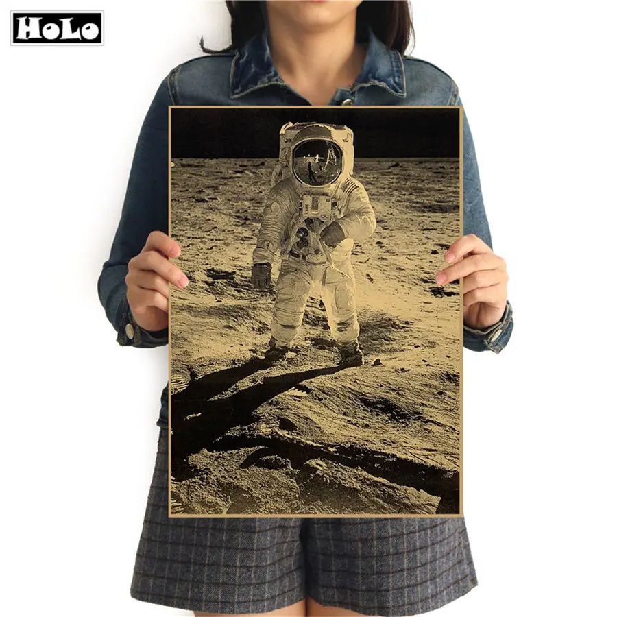 Старая фотография Аполлон Луна Посадка история фильма плакат винтажные плакаты