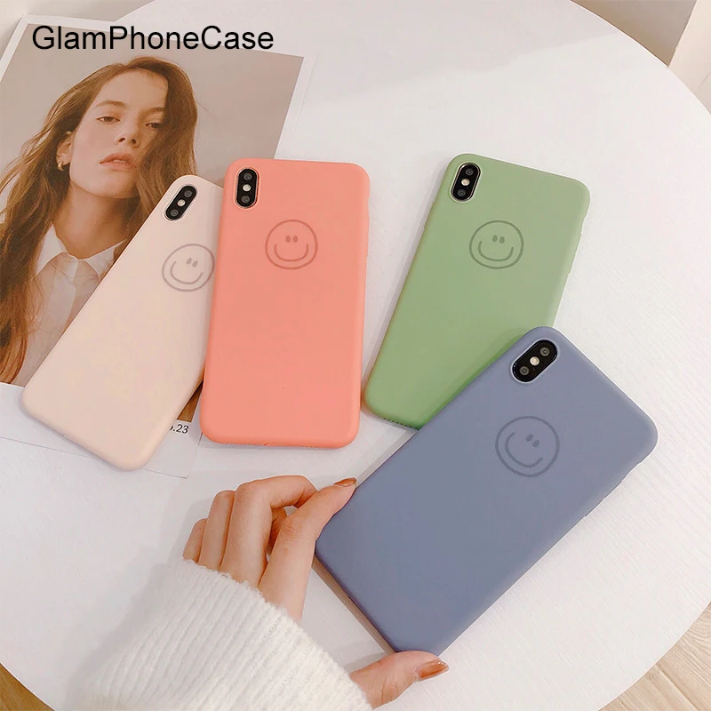GlamPhoneCase милый чехол для телефона со смайликом iPhone X XS Max XR мягкий из ТПУ 7 8 6 6s Plus