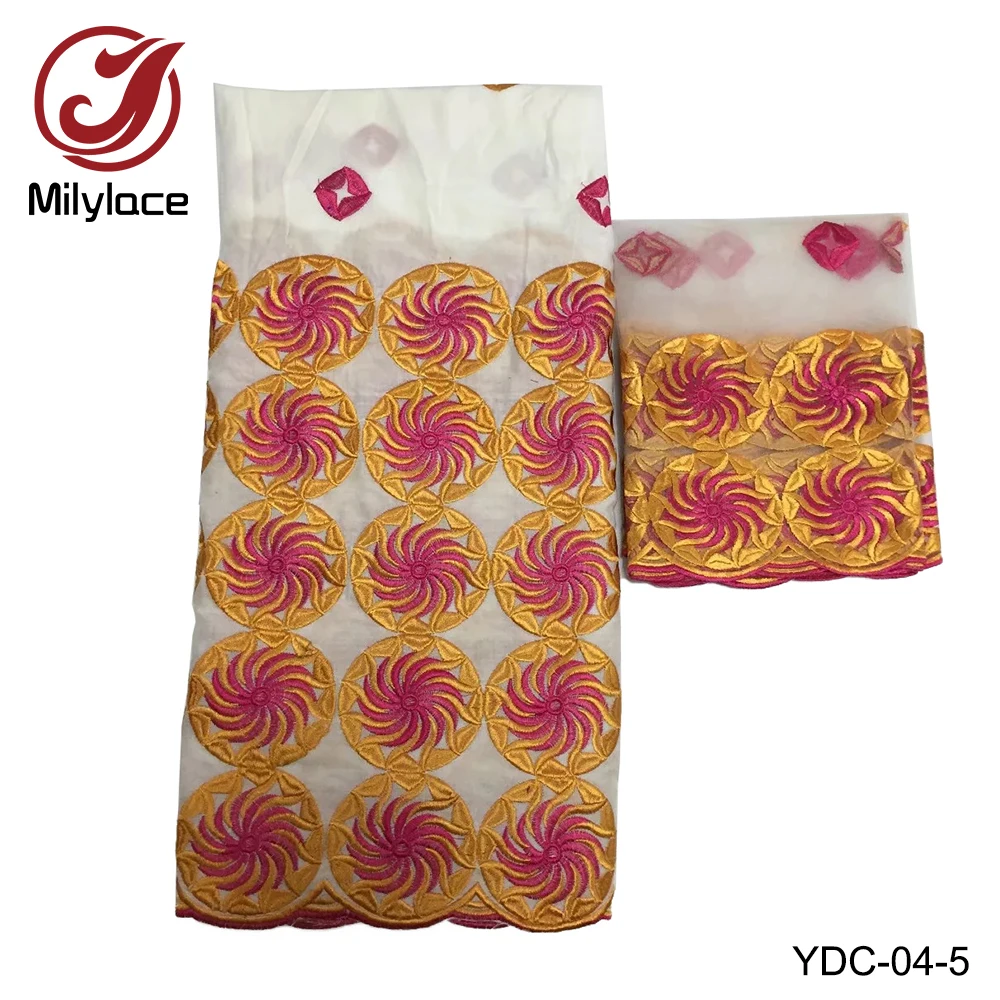 Breathable soft embroidered swiss cotton lace 5 yards + african lace fabric 2 yards for women's garments YDC-04
Breathable soft embroidered swiss cotton lace 5 yards + african lace fabric 2 yards for women's garments YDC-04