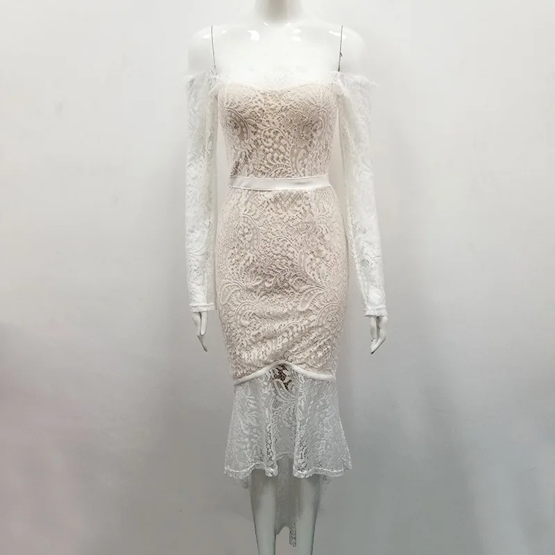 Off the Shoulder Slash Neck Lace Bandage Dress Elegant Celebrity Fashion Party Long Sleeve Mermaid Long Dresses Wholesale
Off the Shoulder Slash Neck Lace Bandage Dress Elegant Celebrity Fashion Party Long Sleeve Mermaid Long Dresses Wholesale
