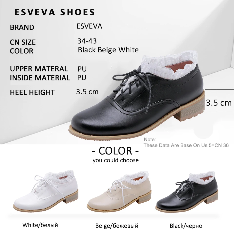 ESVEVA 2019 Women Pumps Square Heels Handmade Lace Up Sweet Style All Match Round Toe Med Heels Fashion Ladies Shoes Size 34-43
ESVEVA 2019 Women Pumps Square Heels Handmade Lace Up Sweet Style All Match Round Toe Med Heels Fashion Ladies Shoes Size 34-43