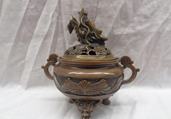 song voge gem S2955 Chinese Buddhist Bronze Dragon Head Statue Tibet Flower Incense Burner Censer
song voge gem S2955 Chinese Buddhist Bronze Dragon Head Statue Tibet Flower Incense Burner Censer