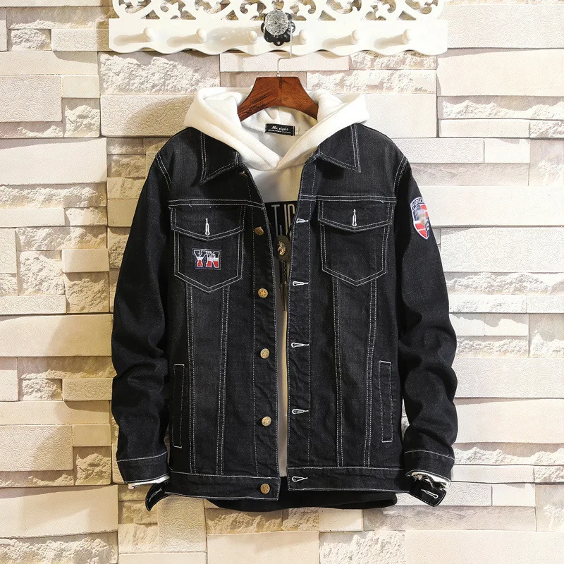 2019 New Arrival Spring Autumn Denim Jacket Young Men Embroidered Casual Clothes Turn-down Collar Loose Single Breasted size 3XL
2019 New Arrival Spring Autumn Denim Jacket Young Men Embroidered Casual Clothes Turn-down Collar Loose Single Breasted size 3XL