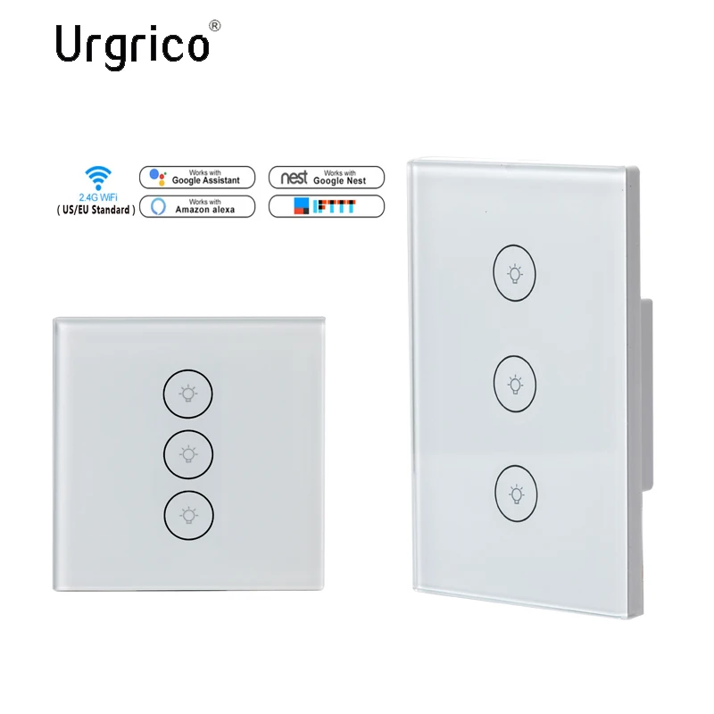 US/EU Standard Touch Switch Smart Light Switch Panel Wall intelligent Gang 1/2/3 wifi light switch Work with Alexa Google Home
US/EU Standard Touch Switch Smart Light Switch Panel Wall intelligent Gang 1/2/3 wifi light switch Work with Alexa Google Home