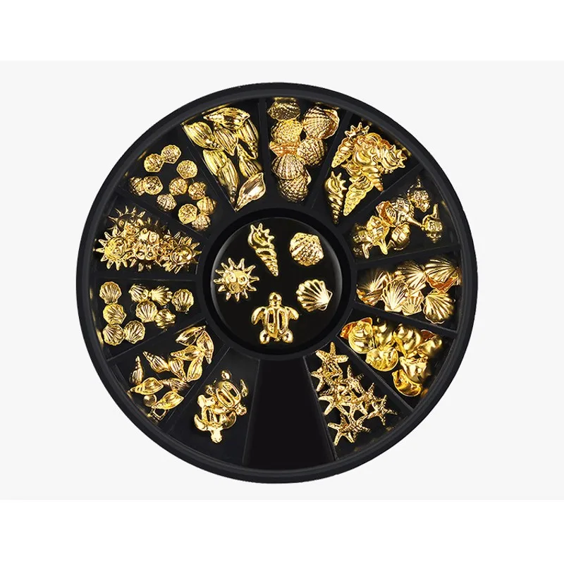 1 Wheel 3D Gold Nail Art Studs Shells Starfish Conch Shapes DIY Metal Rivets Nail Art Decorations Nail Tools For Nail Gel Polish
1 Wheel 3D Gold Nail Art Studs Shells Starfish Conch Shapes DIY Metal Rivets Nail Art Decorations Nail Tools For Nail Gel Polish