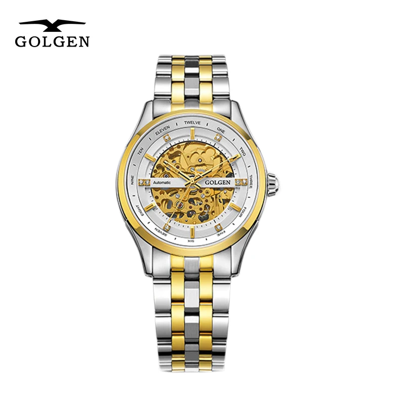 GOLGEN Skeleton Watch for Men Mechanical Wristwatches Stainless Steel 50M Waterproof Relogio Masculino Clock
GOLGEN Skeleton Watch for Men Mechanical Wristwatches Stainless Steel 50M Waterproof Relogio Masculino Clock