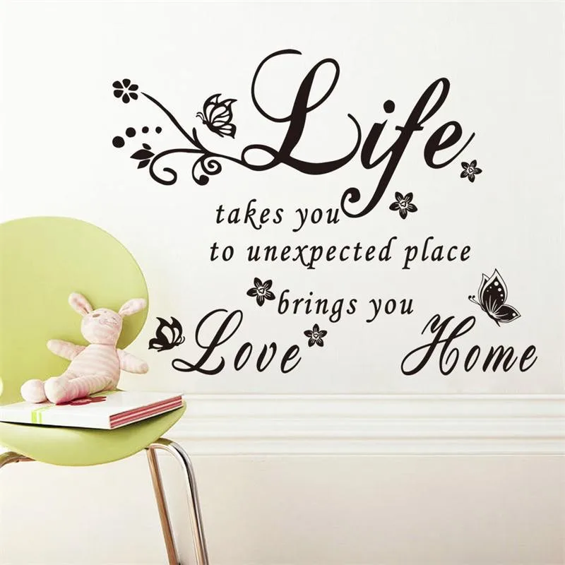 Love Brings You Home warm quote family decal wall stickers butterfly branch flora sticker Inspiration living room decoration
Love Brings You Home warm quote family decal wall stickers butterfly branch flora sticker Inspiration living room decoration