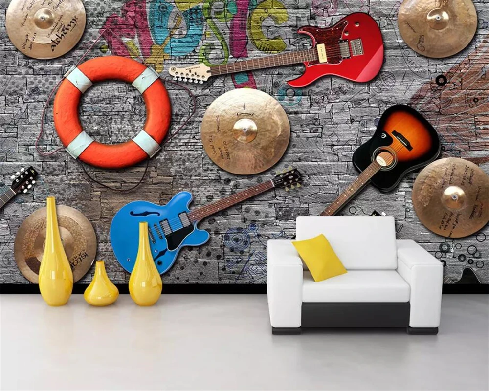 beibehang Custom wallpaper 3D mural high-end music fashion trend bar KTV guitar stone wall brick restaurant background wall
beibehang Custom wallpaper 3D mural high-end music fashion trend bar KTV guitar stone wall brick restaurant background wall