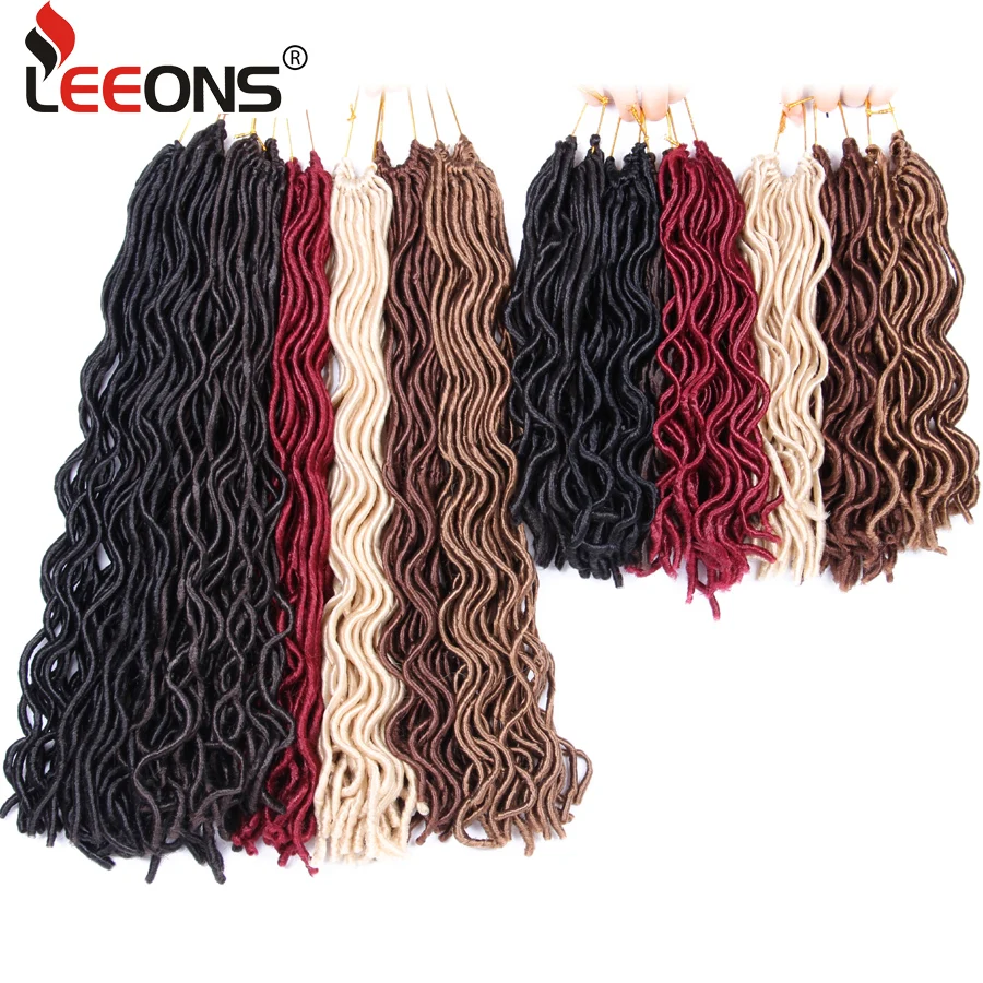 Leeons 24 корни 18 "12" искусственная Locs вьющиеся крючком косы волосы Ombre канекалон