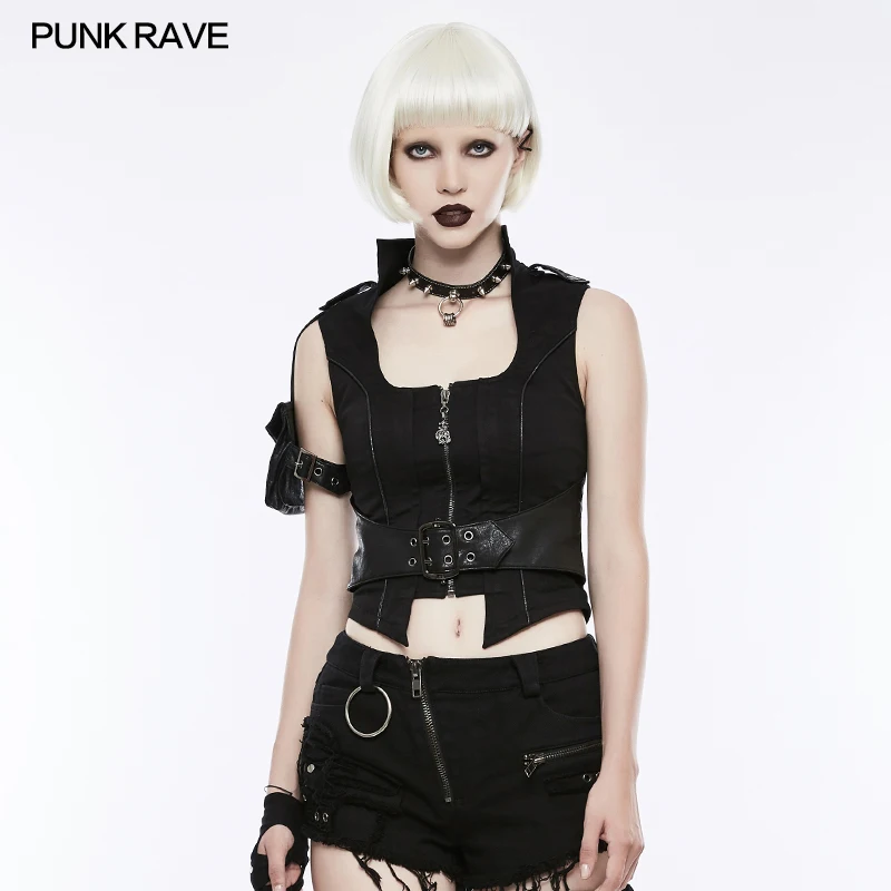Punk Rave Rock Gothic Black Pu Leather Handsome Sexy Personality Women T-Shirt Vest Cosplay WY828
Punk Rave Rock Gothic Black Pu Leather Handsome Sexy Personality Women T-Shirt Vest Cosplay WY828