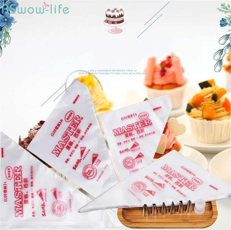 100PCS Disposble Piping Bag Fondant Cake Decorating Tools Mounting Bag Cake Butter Chocolate Milking Bag Dessert Tool Plastic PE
100PCS Disposble Piping Bag Fondant Cake Decorating Tools Mounting Bag Cake Butter Chocolate Milking Bag Dessert Tool Plastic PE