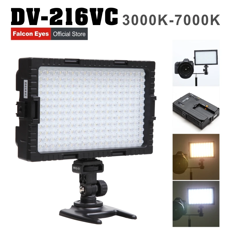 Falcon Eyes 216 Bi-Color LED Video Light Lamp Dimmable for illuminating Photographing or Filming for Canon Nikon Camera DV-216VC
Falcon Eyes 216 Bi-Color LED Video Light Lamp Dimmable for illuminating Photographing or Filming for Canon Nikon Camera DV-216VC