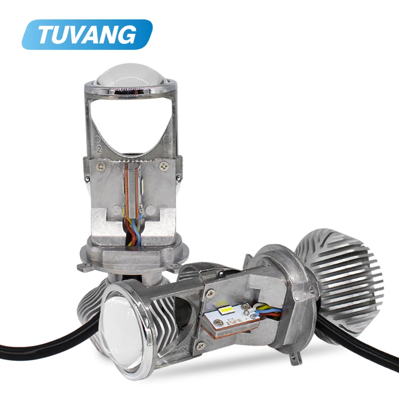 Tuvang H4 мини Bi светодиодный проектор 1 5 дюйма Объектив для фар 60 Вт 5500 к