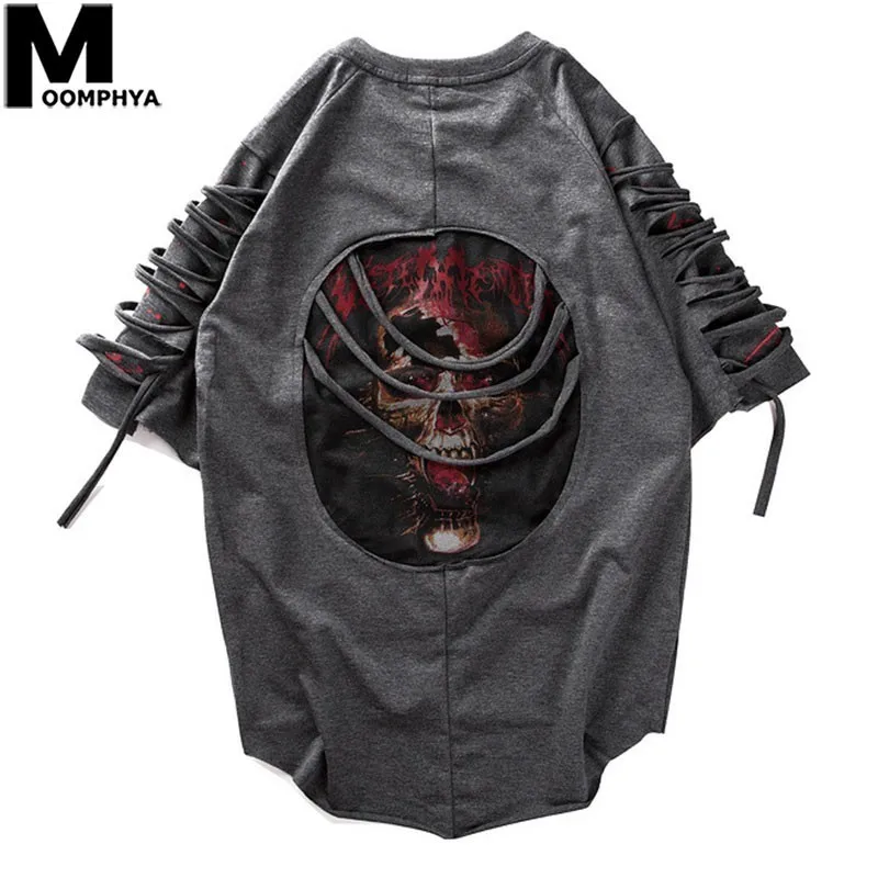 Moomphya 2019 New Ripped Holes Short Sleeve T-shirt Men Streetwear Hip Hop Ribbon Funny Tshirt Print Skull Summer T Shirt
Moomphya 2019 New Ripped Holes Short Sleeve T-shirt Men Streetwear Hip Hop Ribbon Funny Tshirt Print Skull Summer T Shirt
