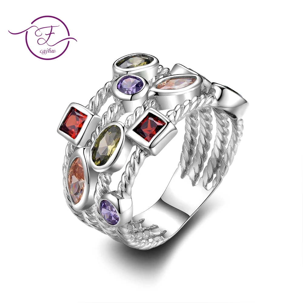 Sterling Silver 925 Rings for Women Multiple Layers Colorful Zircon Stone Daily Fine Jewelry Luxury For Wedding Engagement Party
Sterling Silver 925 Rings for Women Multiple Layers Colorful Zircon Stone Daily Fine Jewelry Luxury For Wedding Engagement Party