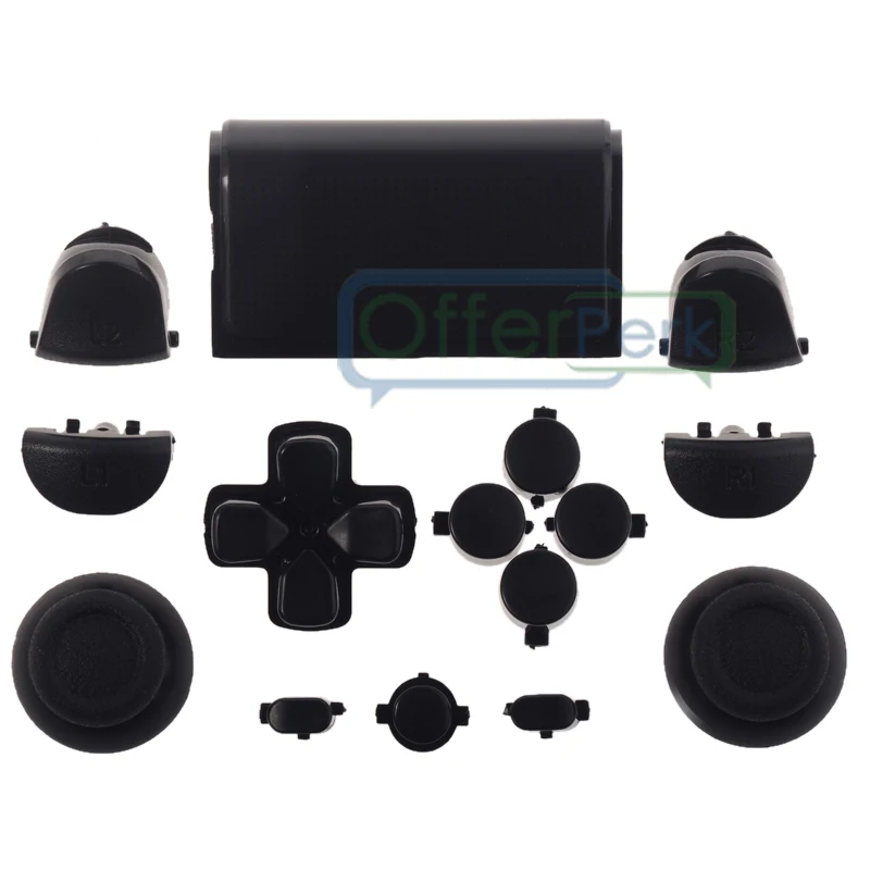 eXtremeRate Solid Black Full Set Buttons Thumbsticks Repair for PS4 Controller JDM-001/011/020
eXtremeRate Solid Black Full Set Buttons Thumbsticks Repair for PS4 Controller JDM-001/011/020