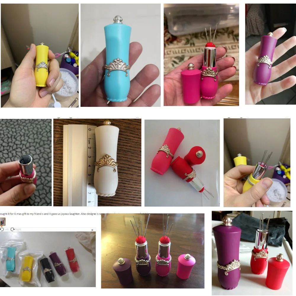 New Craft Lipstick Shaped Needles Pin Cushion with 5 Sewing Needles Pincushion Rotatable Needle Holder Sewing Tool Accessories
New Craft Lipstick Shaped Needles Pin Cushion with 5 Sewing Needles Pincushion Rotatable Needle Holder Sewing Tool Accessories
