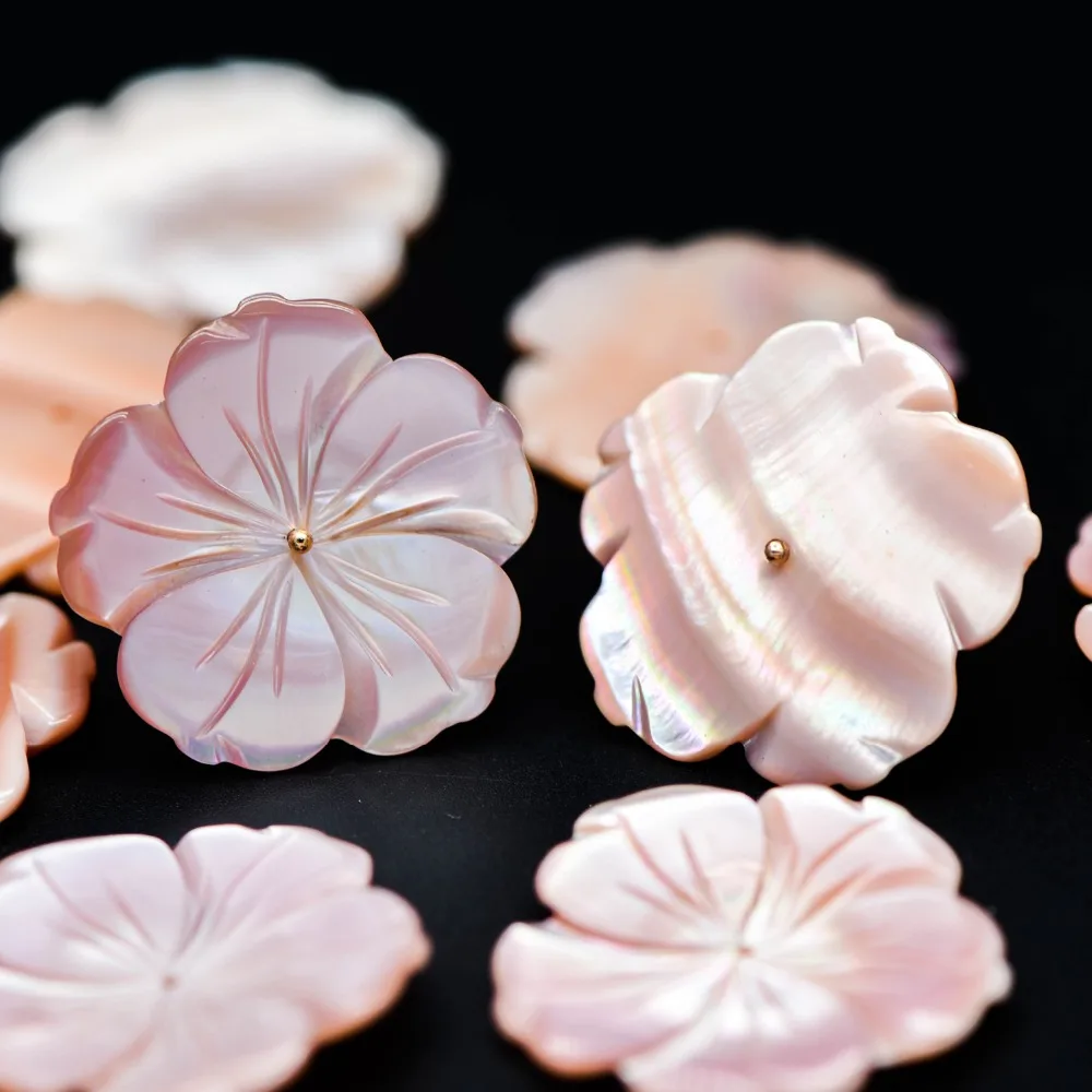 Pink Mother of Pearl Shell Carved Flowers, Center Drilled, 28mm Large (#V1282) /10pcs
Pink Mother of Pearl Shell Carved Flowers, Center Drilled, 28mm Large (#V1282) /10pcs
