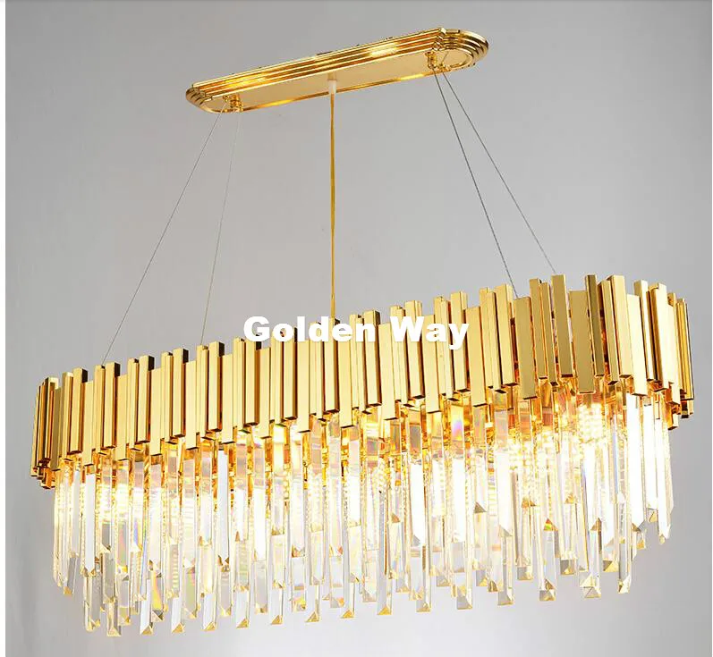 Newly Modern Nordic Crystal Pendant Light Fixture Golden Lustres Oval Suspension Lamp LED Crystal Lamparas for Living Room Hotel
Newly Modern Nordic Crystal Pendant Light Fixture Golden Lustres Oval Suspension Lamp LED Crystal Lamparas for Living Room Hotel