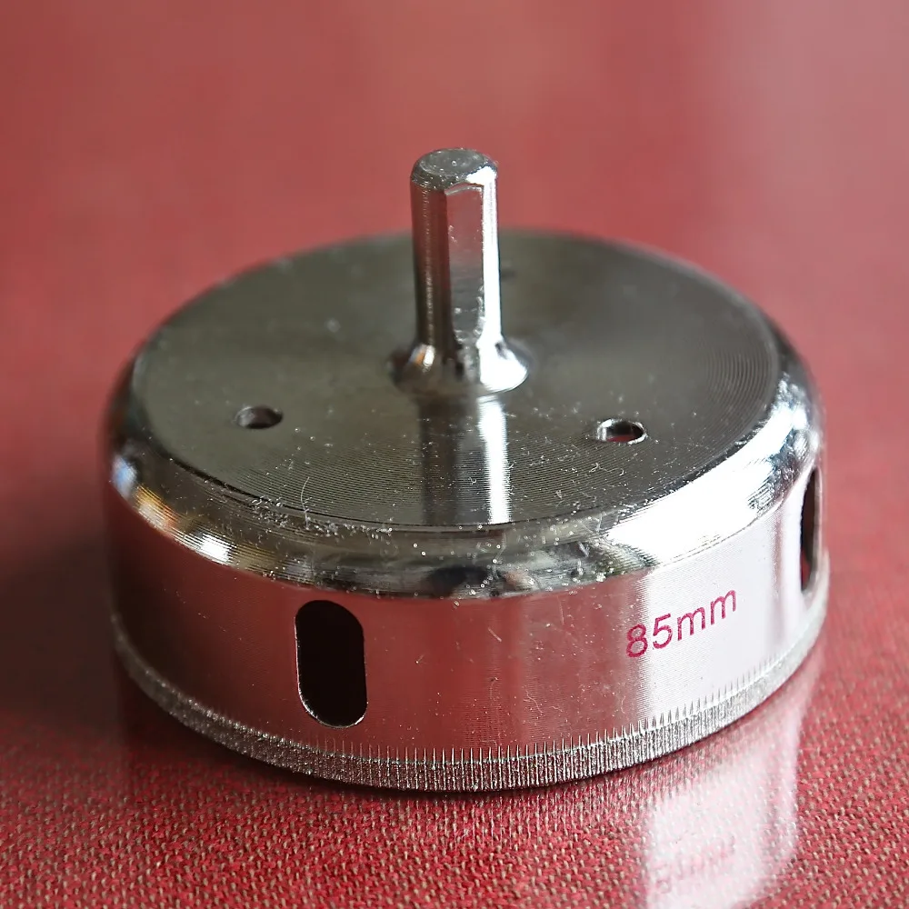 Home decoration DIY grade 85mm diameter diamond glass drill bit diamond drill bit for drilling glass/tile/ceramics free shipping 
Home decoration DIY grade 85mm diameter diamond glass drill bit diamond drill bit for drilling glass/tile/ceramics free shipping