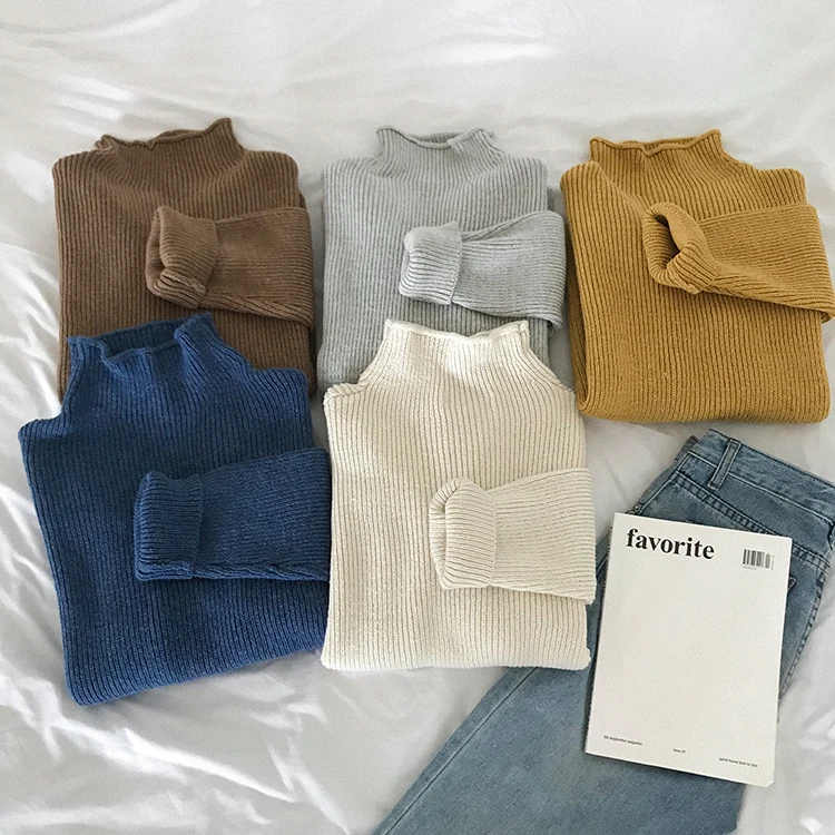 5 colors korean chic style loose long sleeve thick warm soid color knitted turtleneck sweaters womens pullovers (F1311)
5 colors korean chic style loose long sleeve thick warm soid color knitted turtleneck sweaters womens pullovers (F1311)