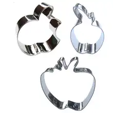 3 pcs Apple Cookie cutter biscuit embossing machine dessert chocolate syrup fruit platter mould cake decoration tool DIY