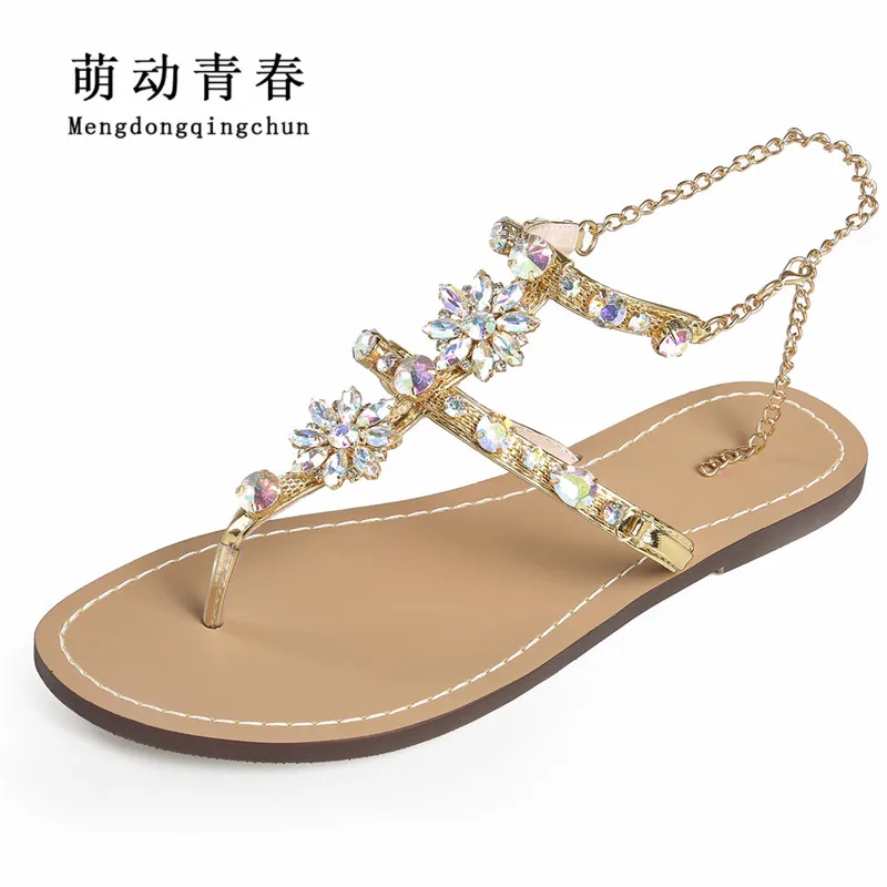 2022 Woman Sandals Women Shoes Rhinestones Chains Thong Gladiator Crystal Flat Heels Sandals Five Color Plus Size 46
2022 Woman Sandals Women Shoes Rhinestones Chains Thong Gladiator Crystal Flat Heels Sandals Five Color Plus Size 46