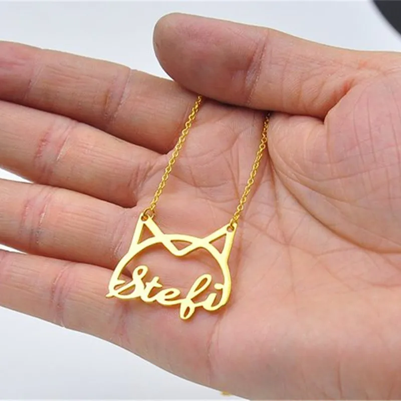 1Pcs Custom Name Minimalist Cat Personalised Name Pendant Necklace For Birthday Girls And Women Stainless Steel Jewelry 4 Colors
1Pcs Custom Name Minimalist Cat Personalised Name Pendant Necklace For Birthday Girls And Women Stainless Steel Jewelry 4 Colors