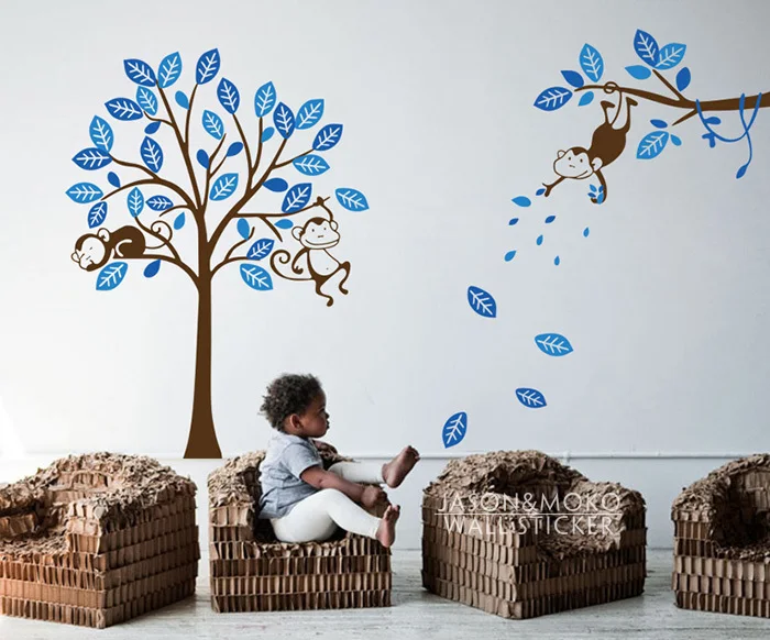 3 Monkey Tree and Branch Vine- Baby Nursery Vinyl Wall Decals Wall Sticker 210*310CM Home Decoration 
3 Monkey Tree and Branch Vine- Baby Nursery Vinyl Wall Decals Wall Sticker 210*310CM Home Decoration
