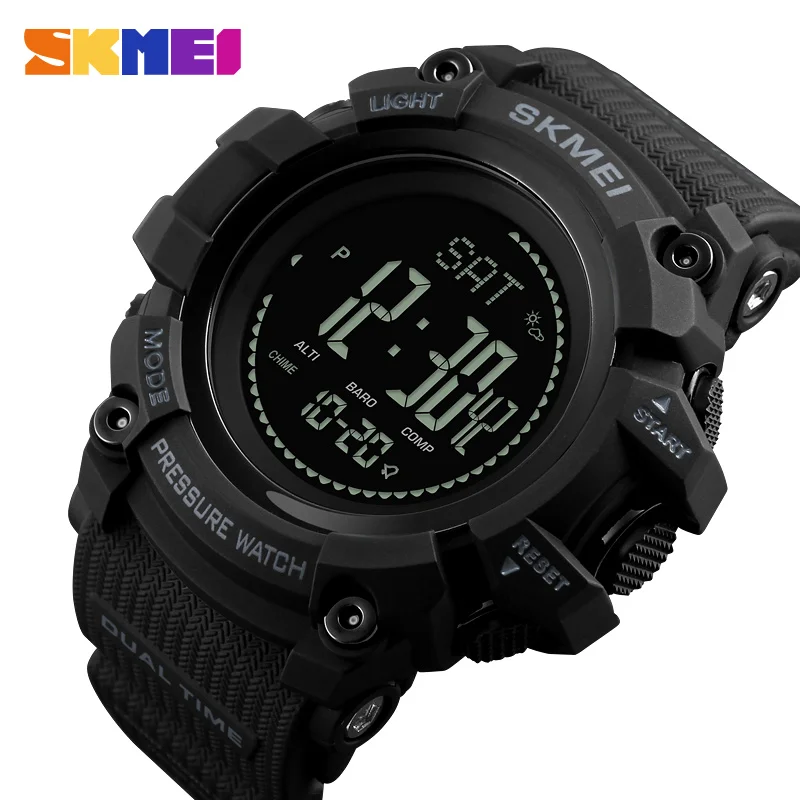 

SKMEI Luxury Pedometer Calories Digital Wristwatches Thermometer Compass Altimeter Men Sports Watches Relogio Masculino