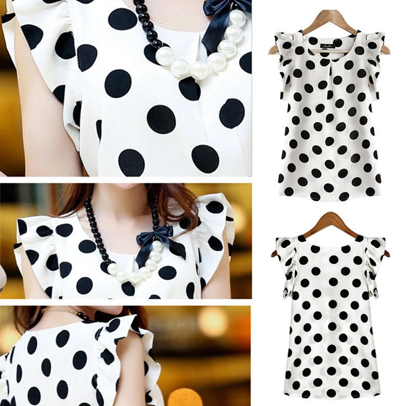 2019 Ruffled Polka Dot Chiffon Blouse Women's Summer Tops Casual White Short Sleeve Womens Blouse Hot Sale
2019 Ruffled Polka Dot Chiffon Blouse Women's Summer Tops Casual White Short Sleeve Womens Blouse Hot Sale