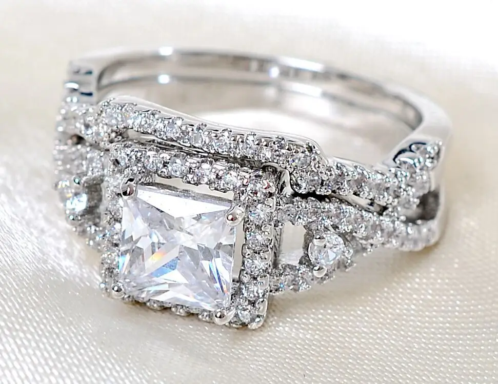 Size5-11 Luxury Lady Engagement Ring set square cut white AAA Cubic Zirconia 925 sterling silver WomenWedding Ring set gift
Size5-11 Luxury Lady Engagement Ring set square cut white AAA Cubic Zirconia 925 sterling silver WomenWedding Ring set gift