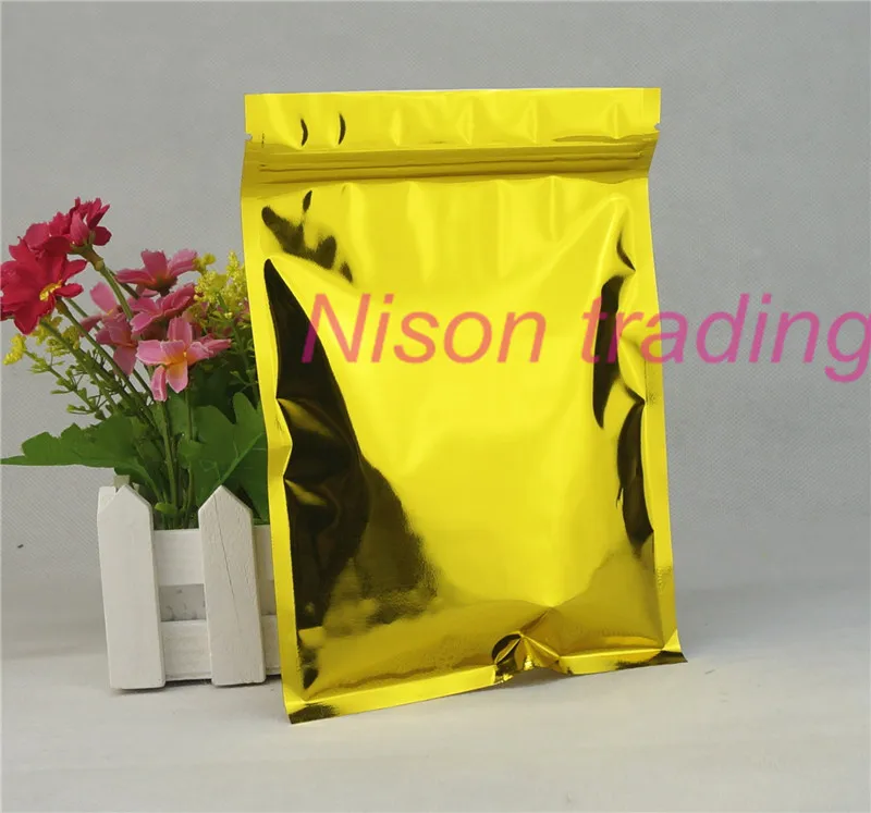 10pcs/Lot Golden aluminium foil ziplock bag reclosable Aluminized mylar foil platic pouches Zipper self-sealed Food/Tea packaing
10pcs/Lot Golden aluminium foil ziplock bag reclosable Aluminized mylar foil platic pouches Zipper self-sealed Food/Tea packaing