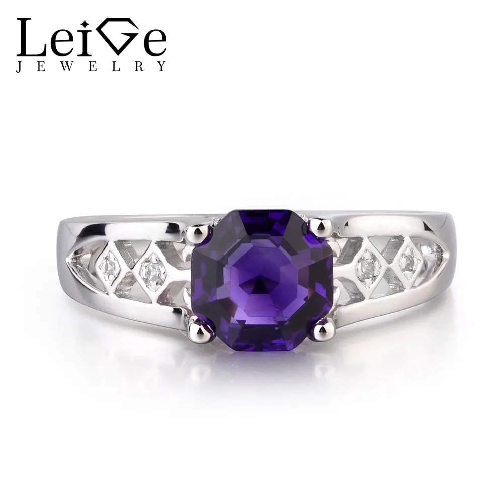 Leige Jewelry Natural Purple Color Amethyst Gemstone Octagon Cut Engagement Rings For Woman February Birthstone 925 Silver
Leige Jewelry Natural Purple Color Amethyst Gemstone Octagon Cut Engagement Rings For Woman February Birthstone 925 Silver
