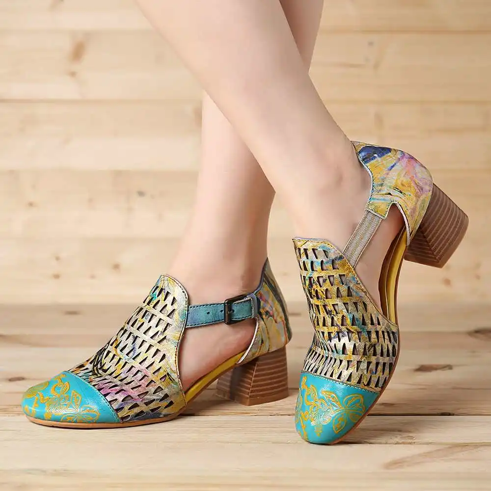 SOCOFY Hand Painted Sandals Retro Veins Genuine Leather Splicing Big Head Hollow Soft Sandals Shoes Women Sandalias Mujer 2020
SOCOFY Hand Painted Sandals Retro Veins Genuine Leather Splicing Big Head Hollow Soft Sandals Shoes Women Sandalias Mujer 2020