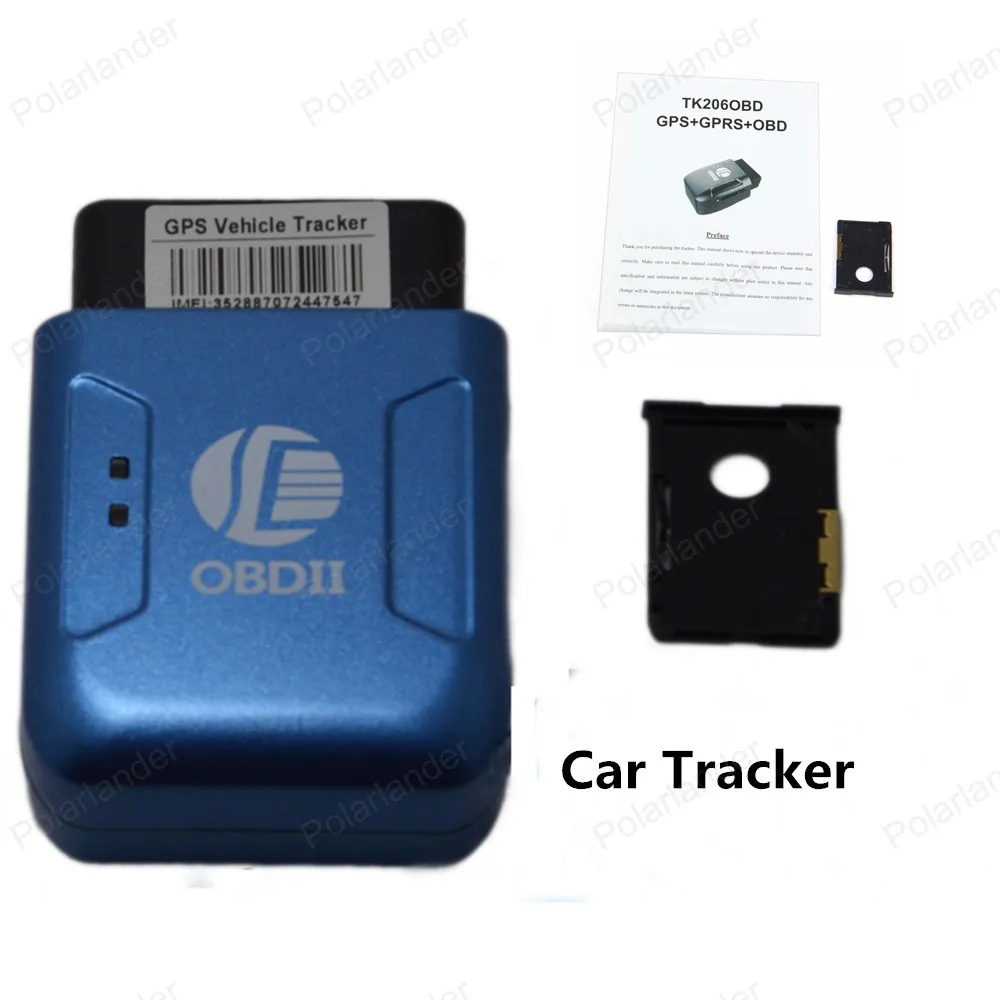 

12V Car TK206 GPS GPRS Tracker OBDII Interface Geo-fence Function Without OBD Function Auto fleet vehicle Tracking Device