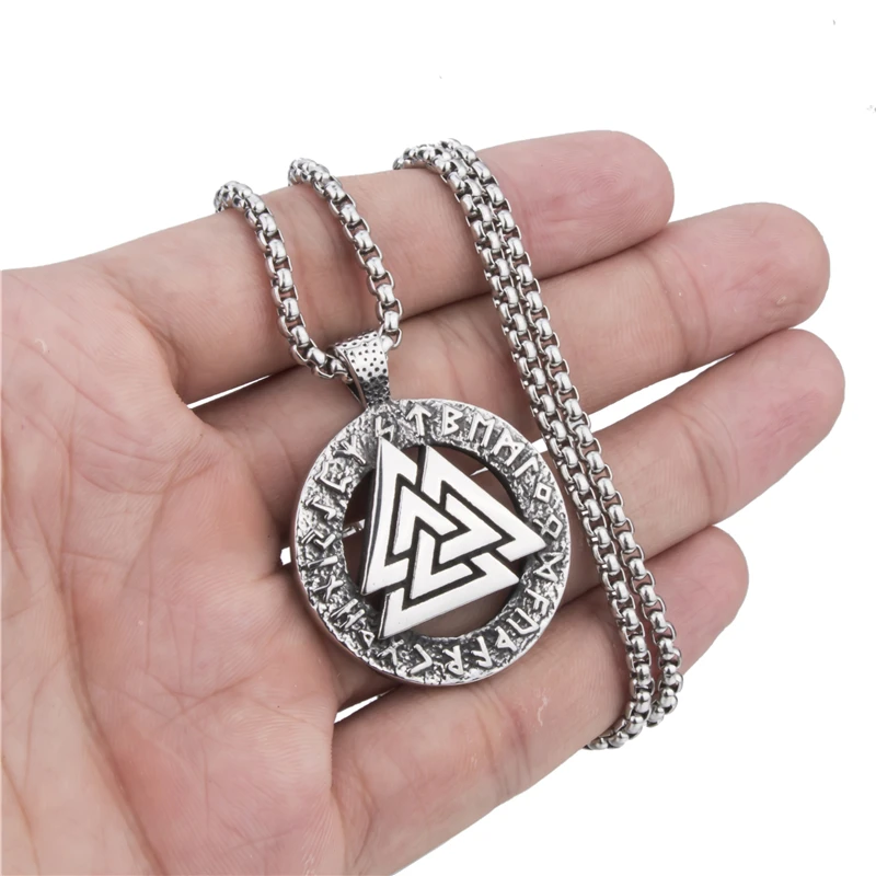 Elfasio Mens Stainless Steel Chain Viking Valknut Odin's Norse Warrior Pendant with 45-90cm Box Necklace Jewelry
Elfasio Mens Stainless Steel Chain Viking Valknut Odin's Norse Warrior Pendant with 45-90cm Box Necklace Jewelry