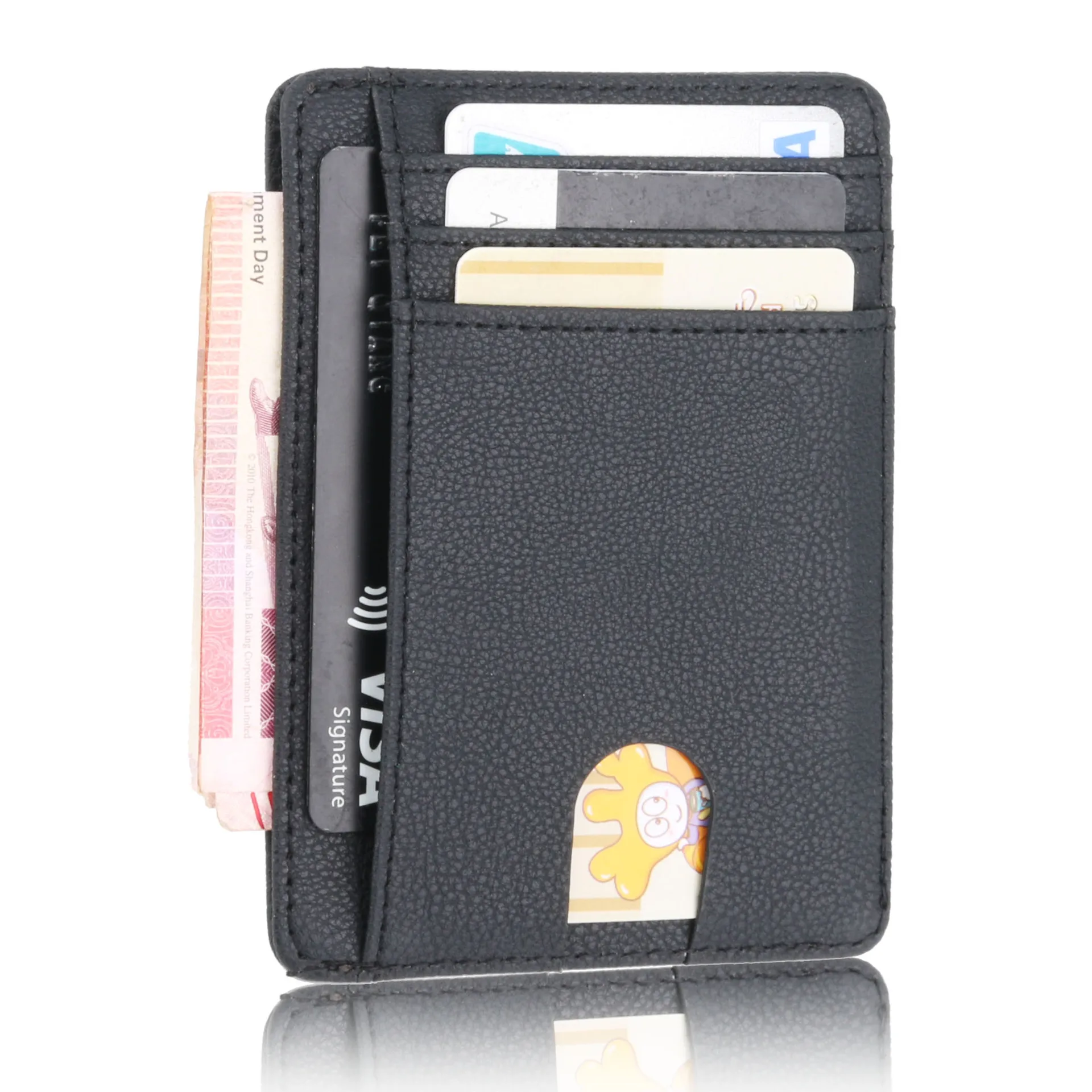 Новый тонкий RFID блокирующий кожаный кошелек высокого качества с отделением для