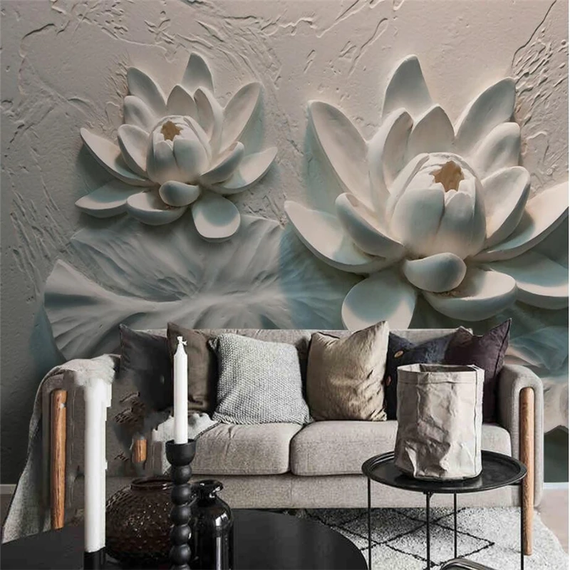 beibehang Custom 3d wall paper murals living room bedroom relief lotus 3D stereoscopic tv background wallpaper home decor
beibehang Custom 3d wall paper murals living room bedroom relief lotus 3D stereoscopic tv background wallpaper home decor