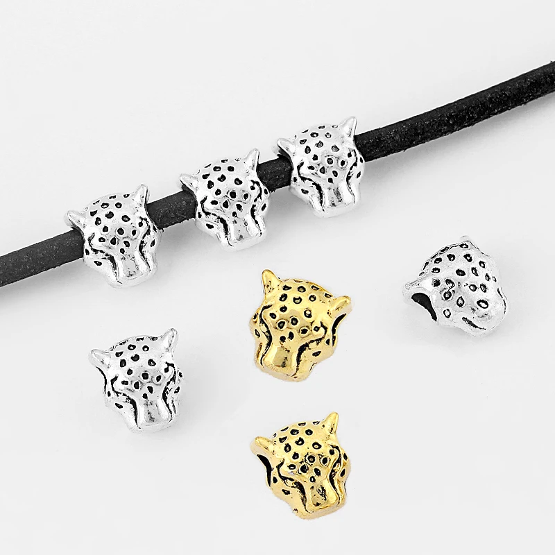 10pcs Alloy Animal Leopard Head Spacer Beads For 4mm Round Leather Jewelry Findings Making
10pcs Alloy Animal Leopard Head Spacer Beads For 4mm Round Leather Jewelry Findings Making