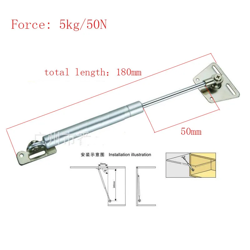 Kitchen Cabinet Door Lift Pneumatic Support Hydraulic 180mm central distance, 50mm strok Gas Spring Stay for Wood Box
Kitchen Cabinet Door Lift Pneumatic Support Hydraulic 180mm central distance, 50mm strok Gas Spring Stay for Wood Box