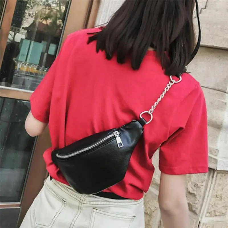 Women Waist Bag Fanny Pack Solid PU Bag Belt Purse Chains Female Fashion Zipper Small Purse Phone Key Pouch Chest Bag
Women Waist Bag Fanny Pack Solid PU Bag Belt Purse Chains Female Fashion Zipper Small Purse Phone Key Pouch Chest Bag