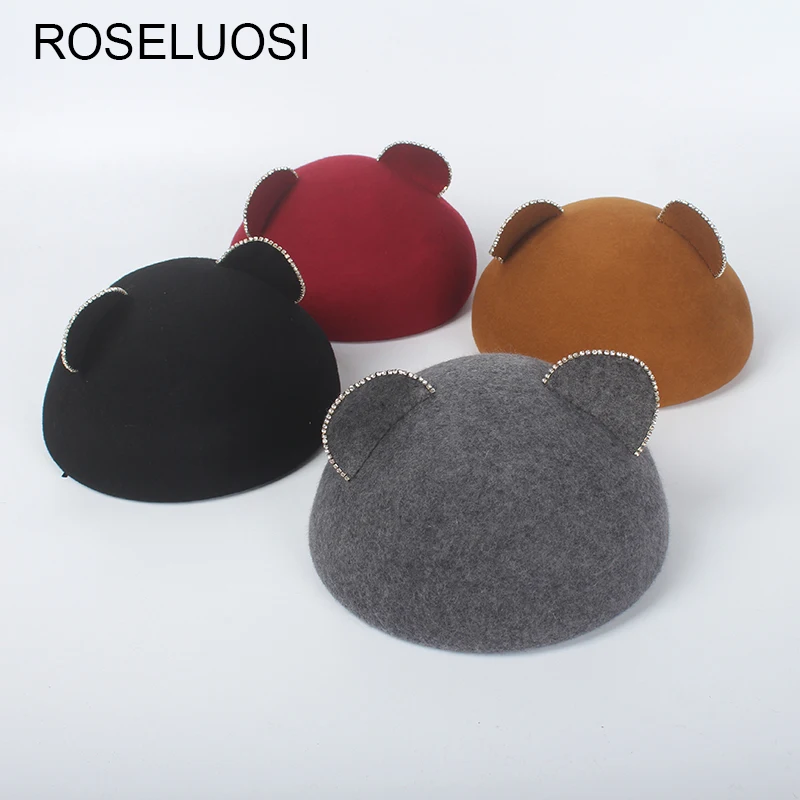 ROSELUOSI Autumn Winter Wool Berets Hats For Women Cute Diamond Cat Ears Caps Boina Feminina
ROSELUOSI Autumn Winter Wool Berets Hats For Women Cute Diamond Cat Ears Caps Boina Feminina