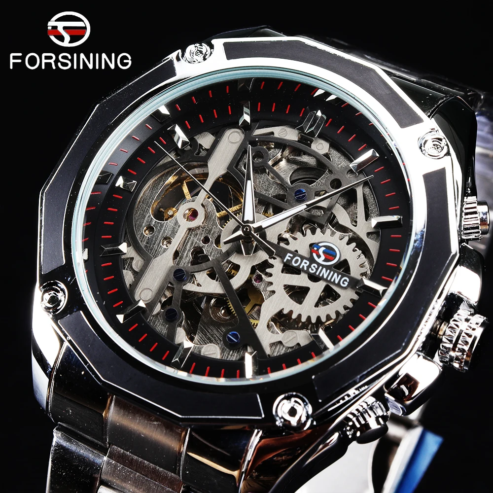 Мужские часы FORSINING Relogio Masculino Skeleton автоматические мужские лучший бренд роскошные