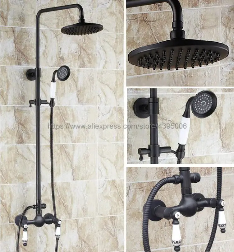 Oil Rubbed Bronze Wall Mounted 8" Rainfall Shower Mixer Set Double Handles Bath Shower Faucet Set Brs514
Oil Rubbed Bronze Wall Mounted 8" Rainfall Shower Mixer Set Double Handles Bath Shower Faucet Set Brs514